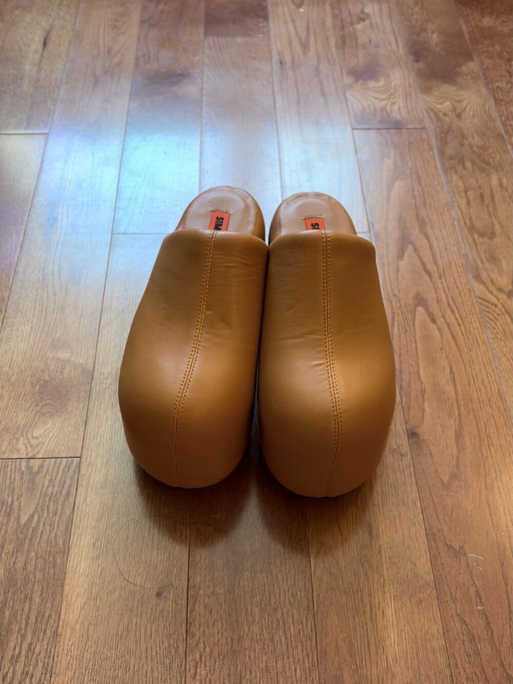 Simon Miller Bubble Clog Tan Leather Platform Size 37